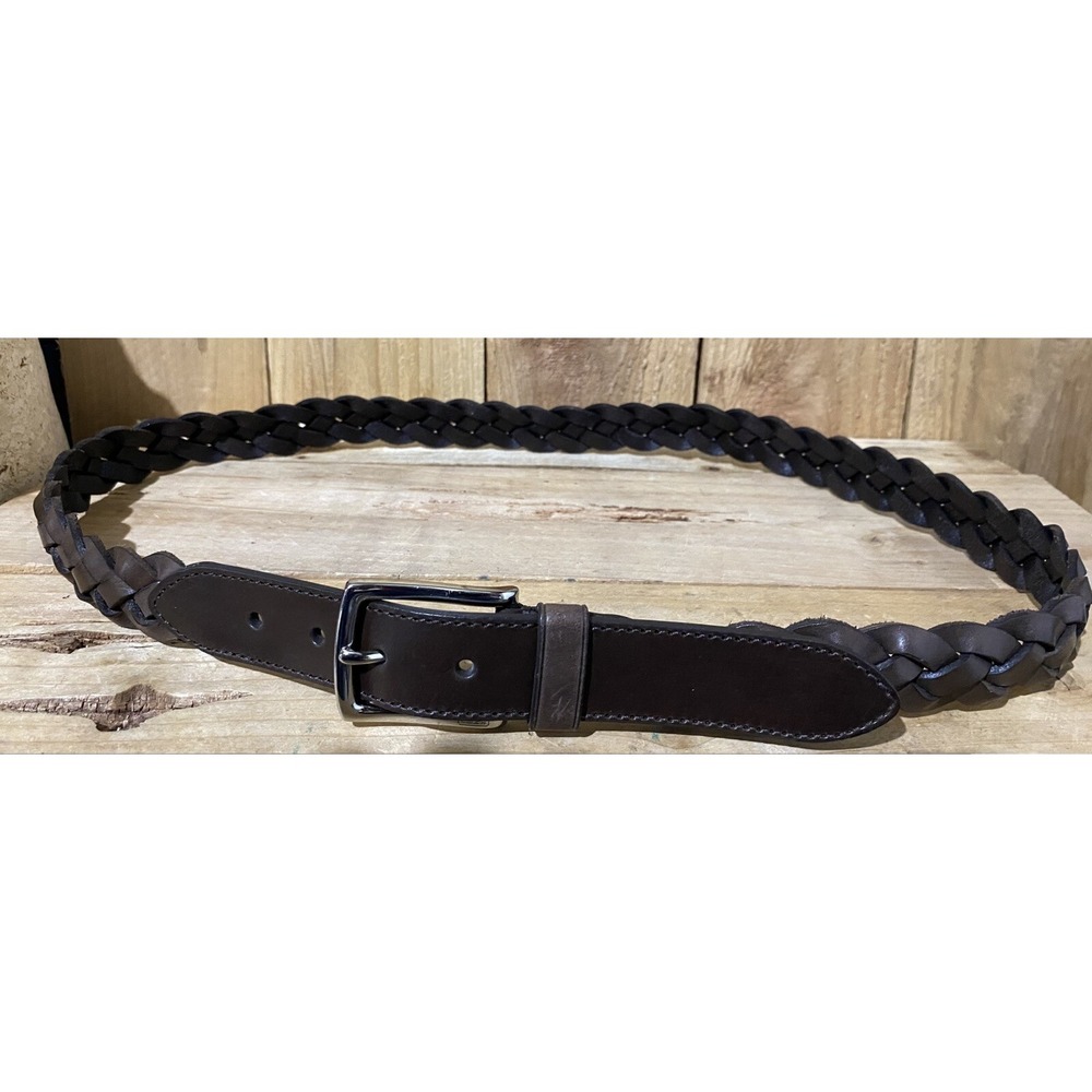 COACH BROWN LEATHER BELT WITH SILVER TONE BUCKET‎